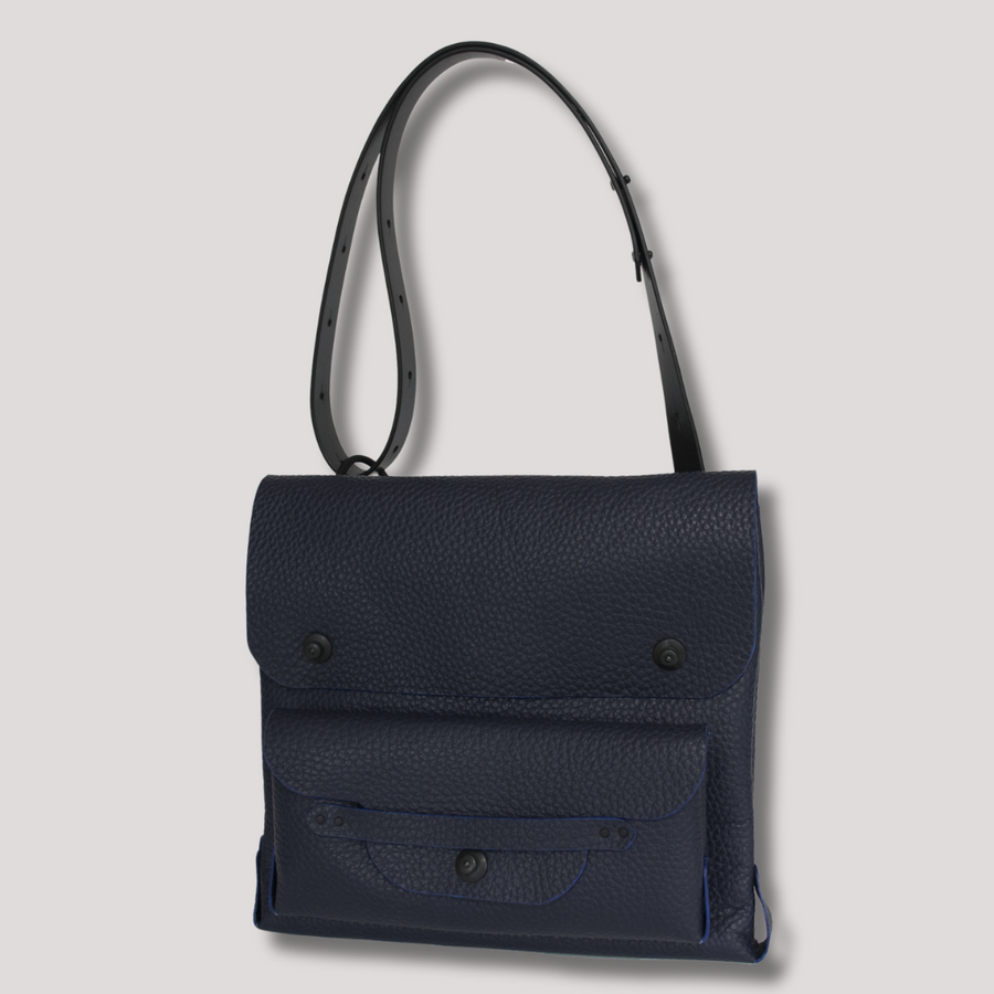 Satchel and Courtney Clutch Soft Italian Leather Navy