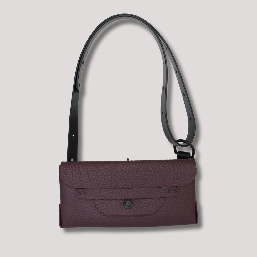 Satchel and Courtney Clutch Soft Italian Leather Burgundy