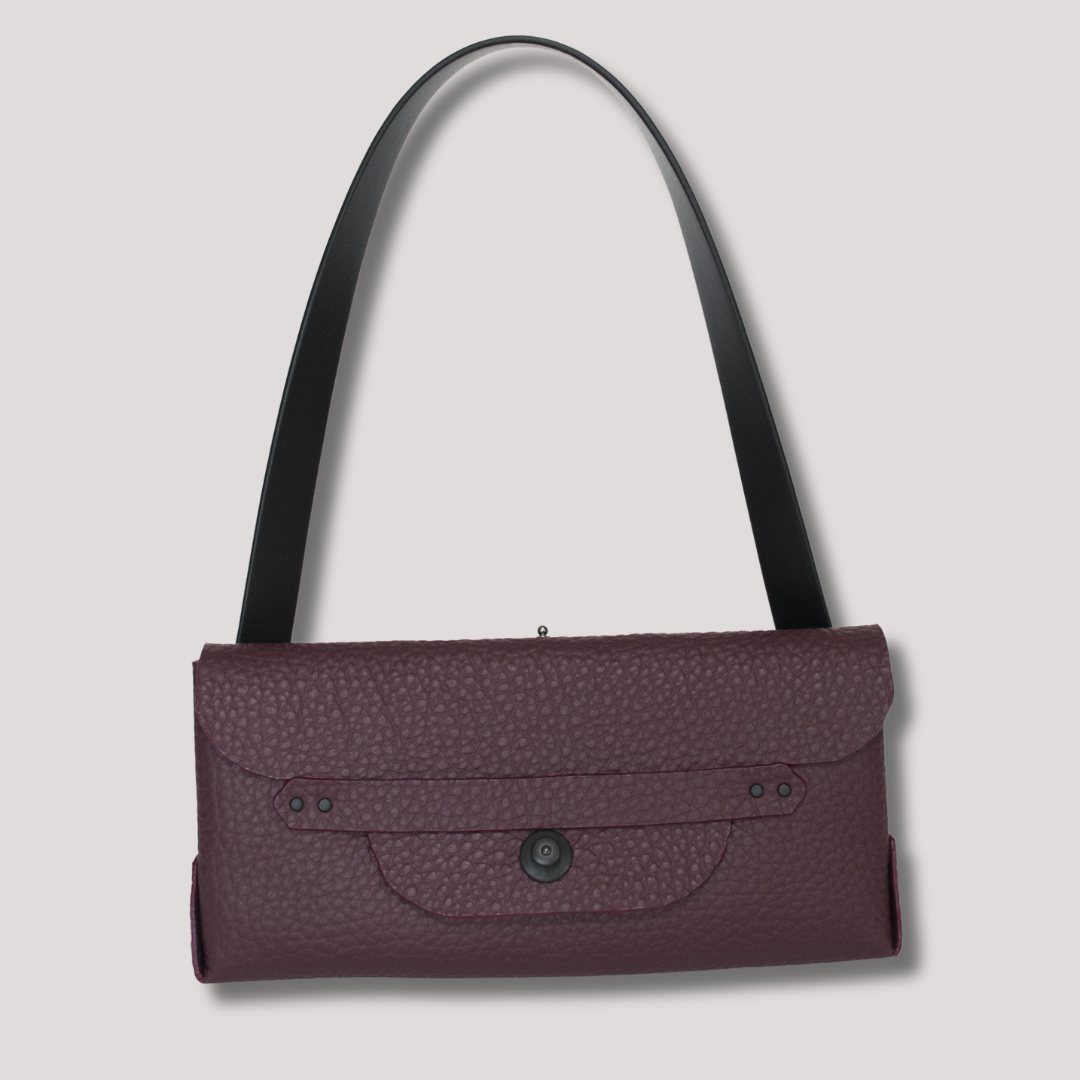 Satchel and Courtney Clutch Soft Italian Leather Burgundy