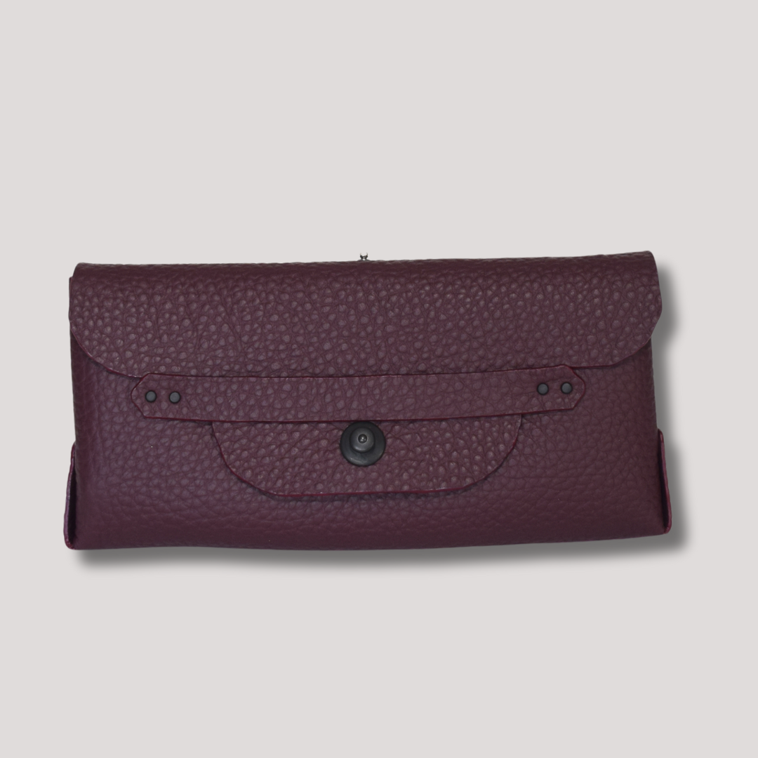 Satchel and Courtney Clutch Soft Italian Leather Burgundy