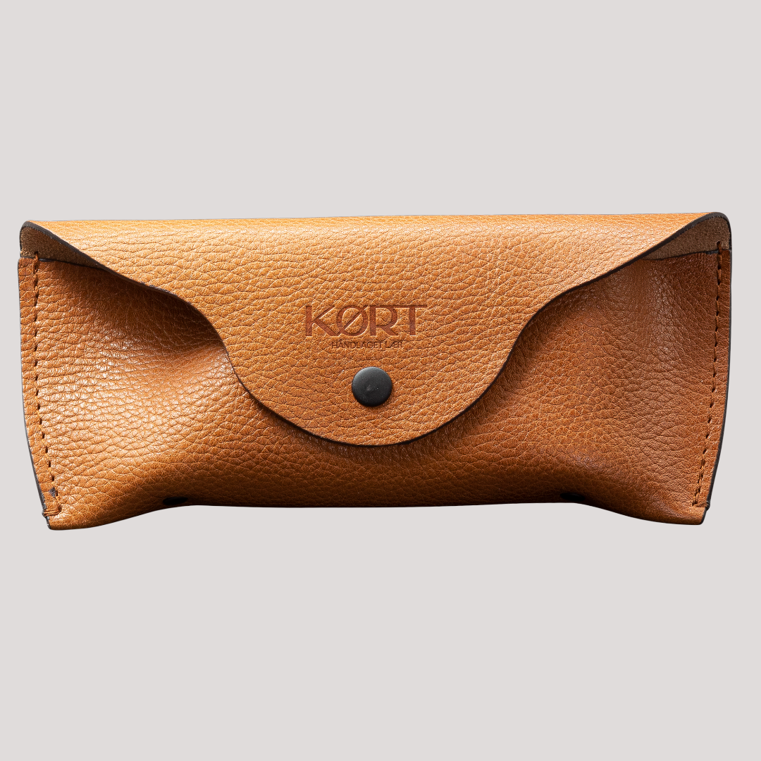 Ange Leather Glasses Case Tan