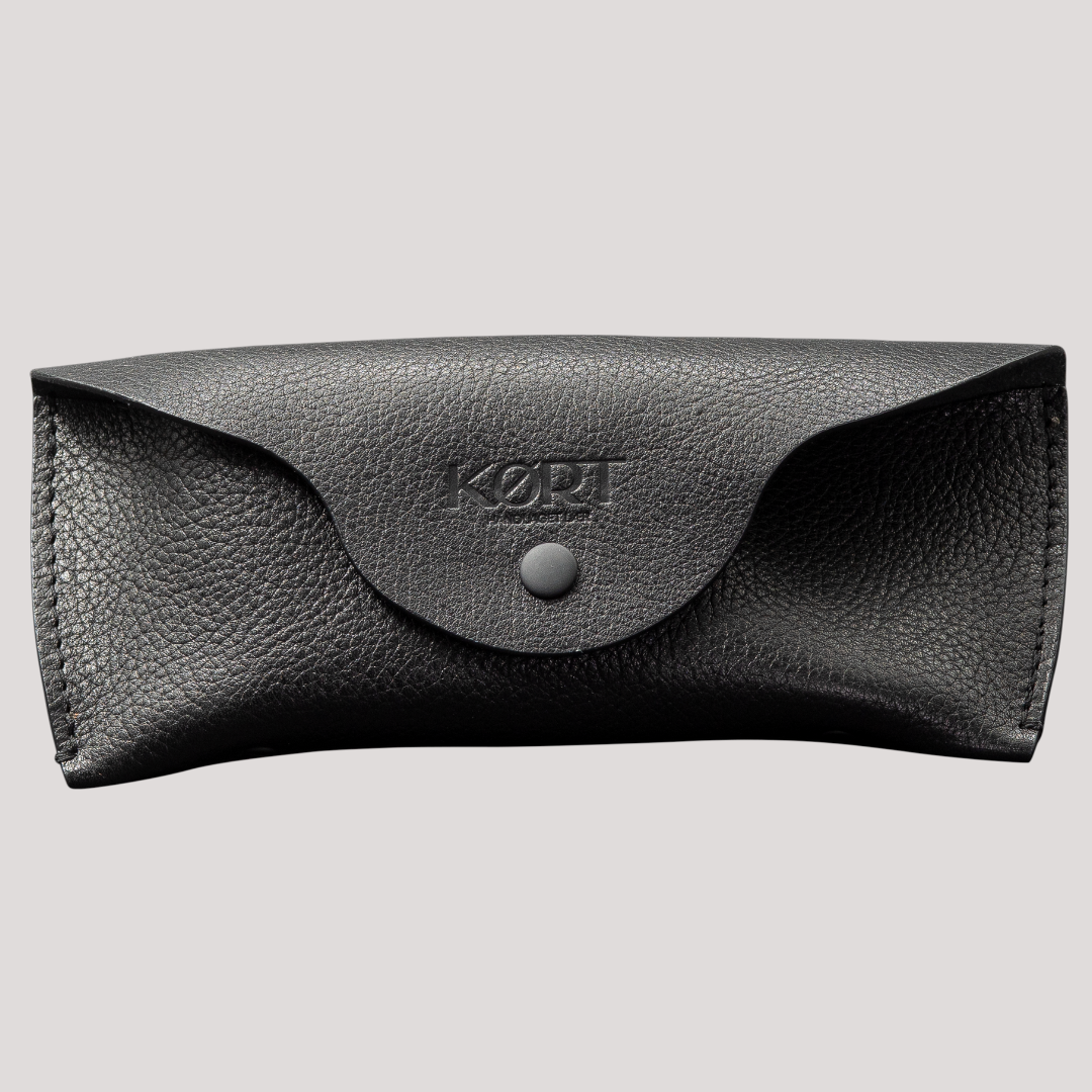 Ange Leather Glasses Case Black