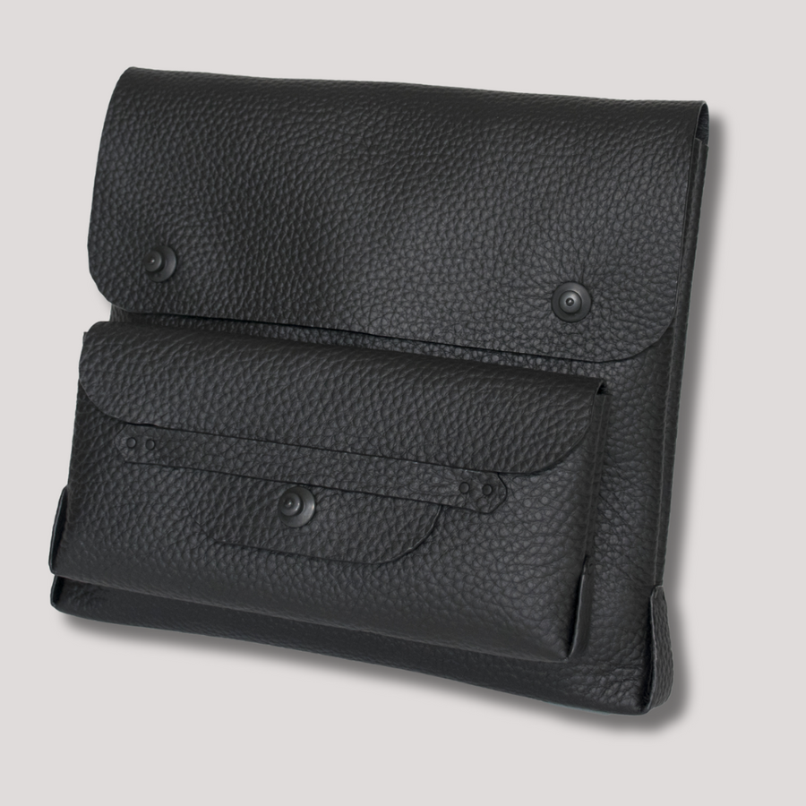 Satchel and Courtney Clutch Soft Italian Leather Black