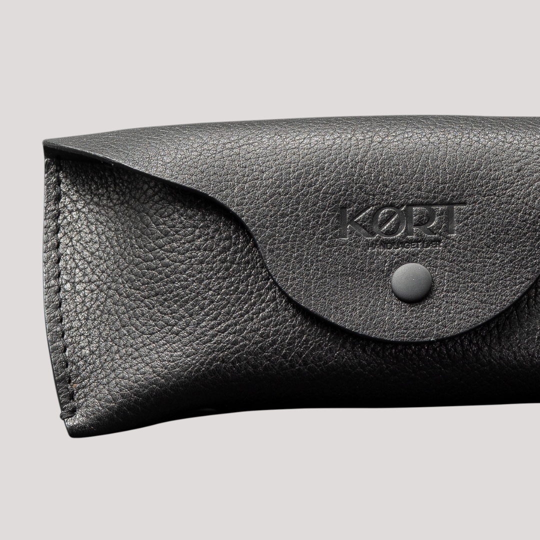 Ange Leather Glasses Case Black