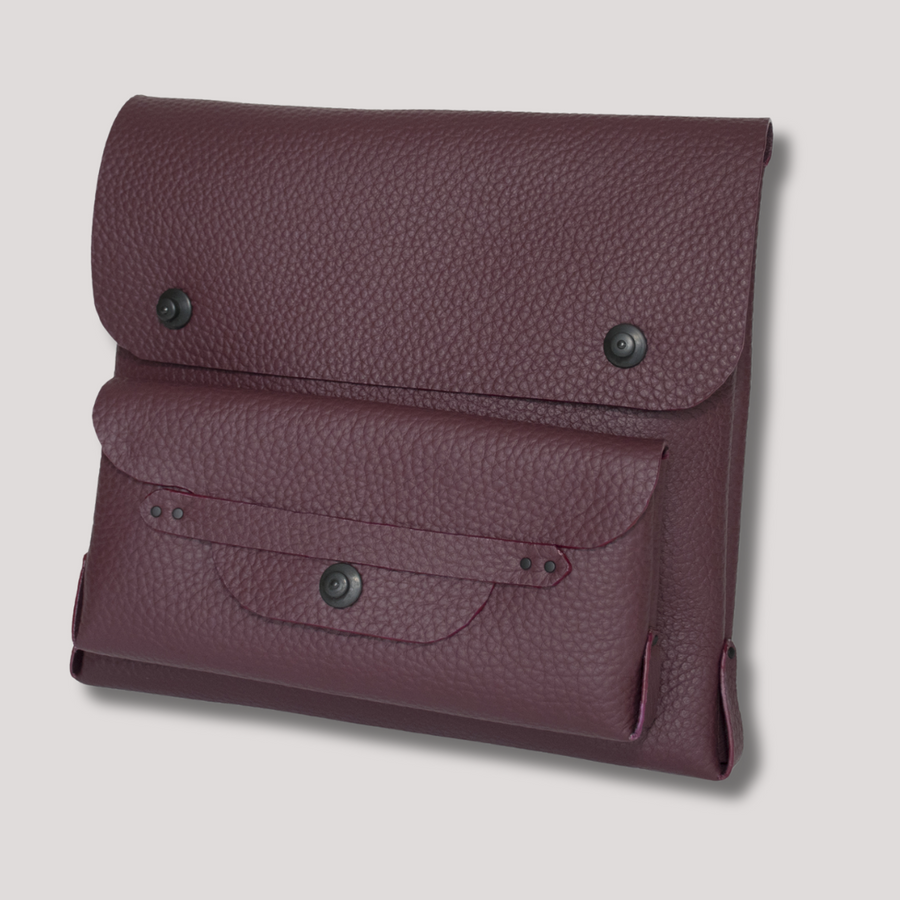 Satchel and Courtney Clutch Soft Italian Leather Burgundy