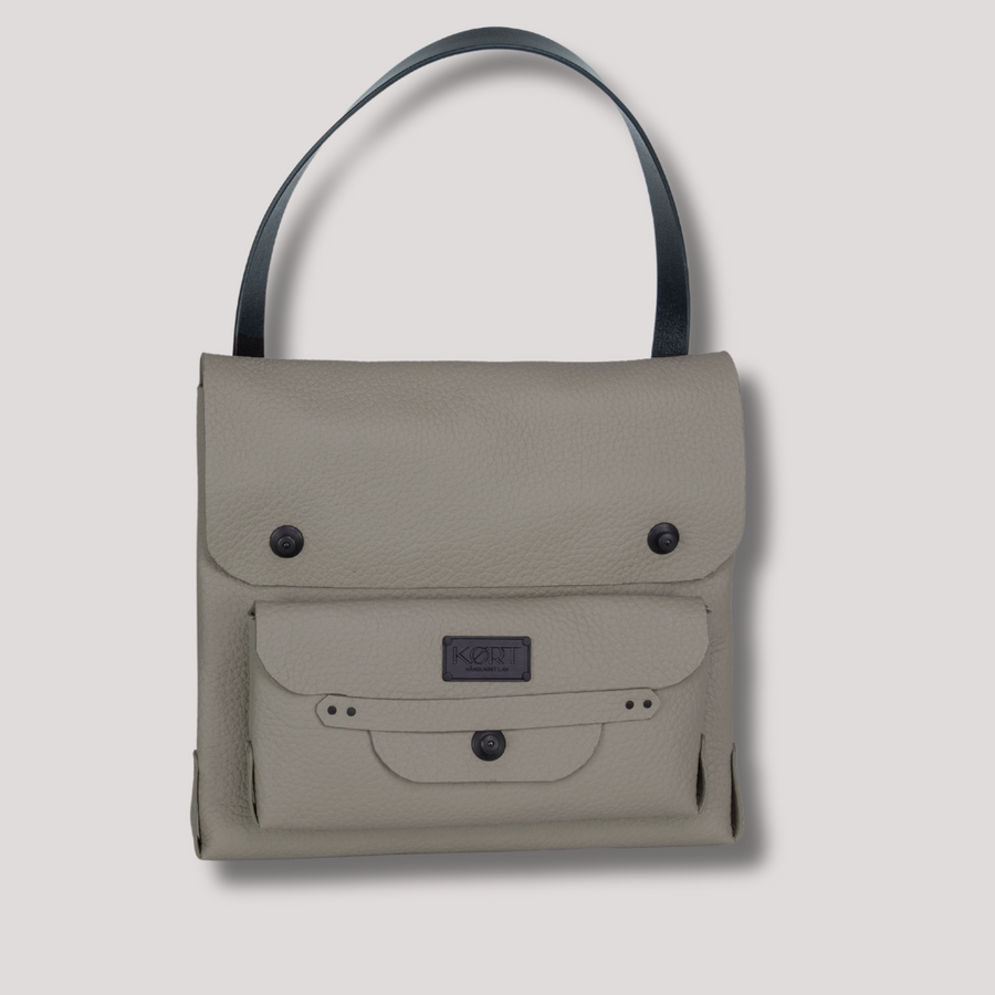 Satchel and Courtney Clutch Soft Italian Leather Taupe