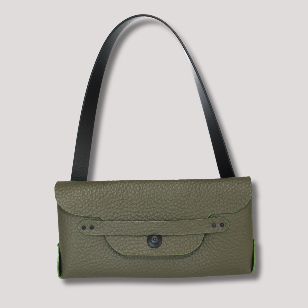 Satchel and Courtney Clutch Soft Italian Leather Olive